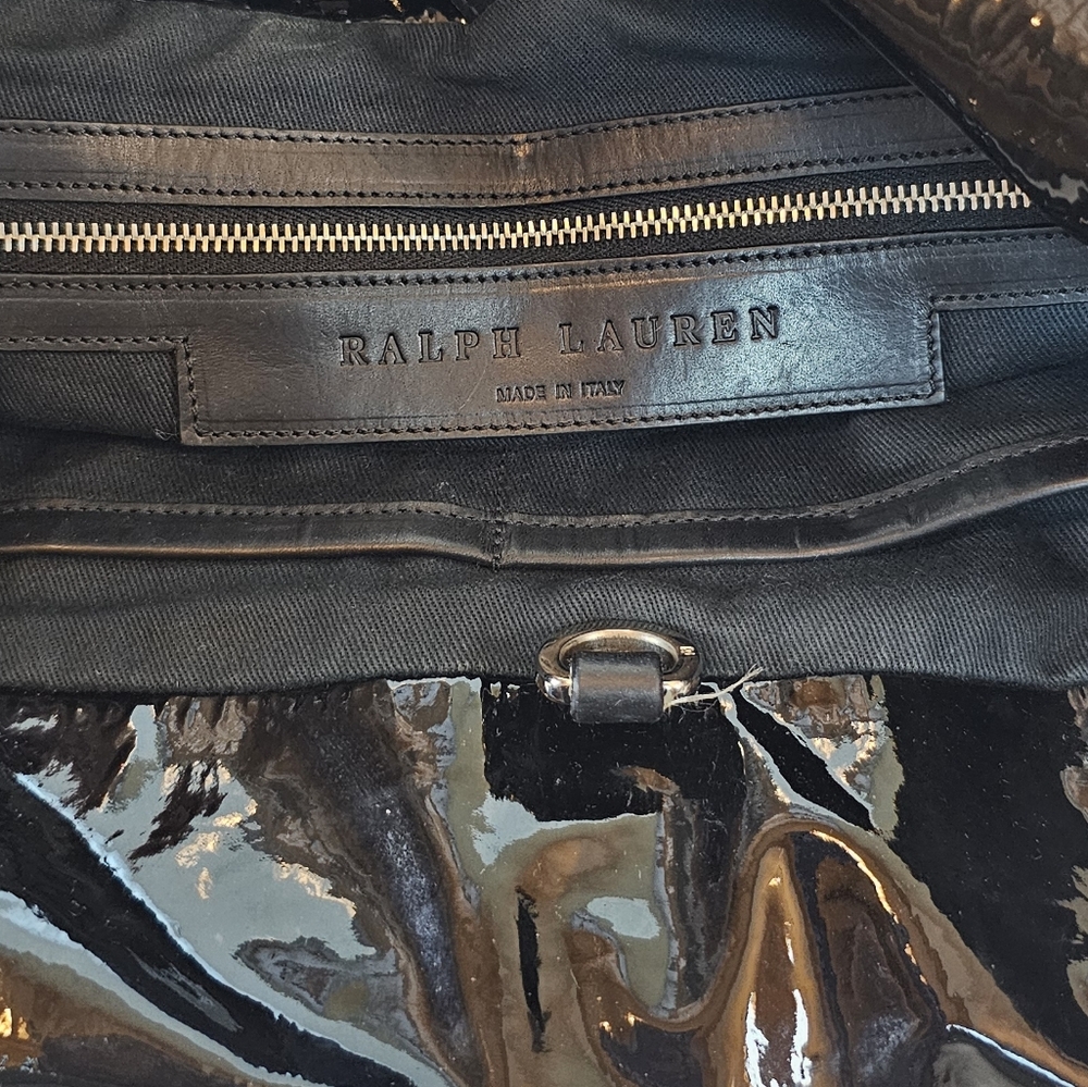 Ralph Lauren Black Patent Shoulder Bag - Picture 6 of 9